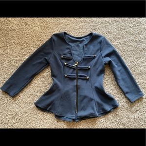 West Point inspired peplum blouse